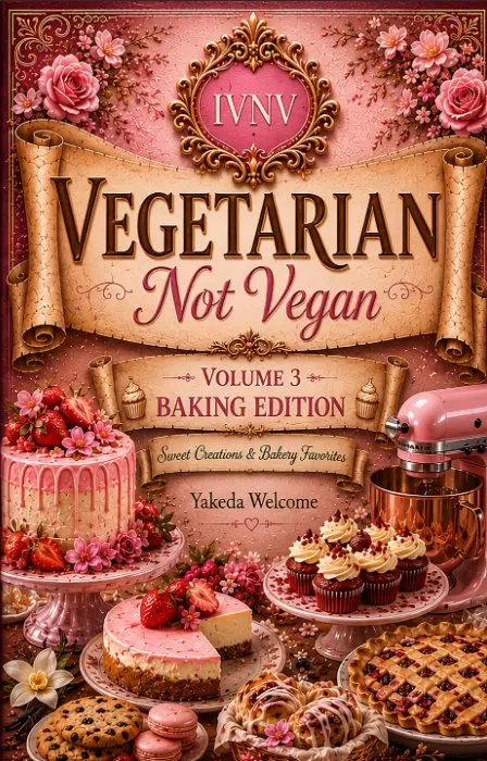 Vegetarian Not Vegan Volume 3, Baking Edition cover by Yakeda Welcome